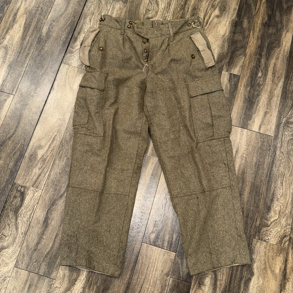 Vintage 60s K. BEGEMANN East German Army Wool Pants Distressed NOS 32‎ X 28